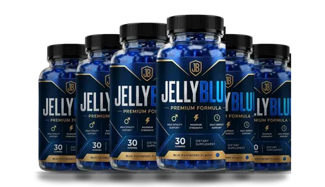 The JellyBlue six-bottle pack, front labels showing